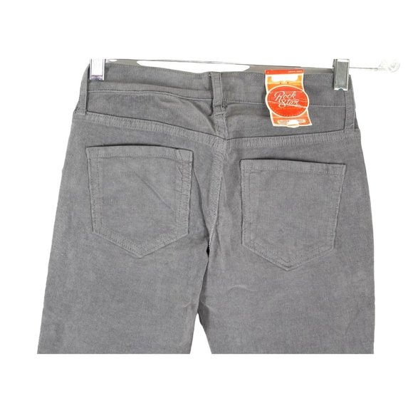 Old Navy Super Skinny Rock Star Gray Corduroy Pants Womens Size 0 Lower Rise Str